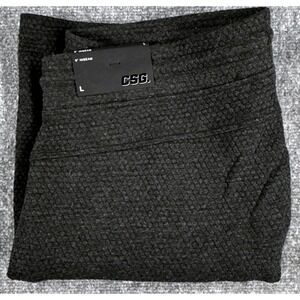 CSG Adapt Mens Large Black Heather Textured Athletic Gym Knit Shorts